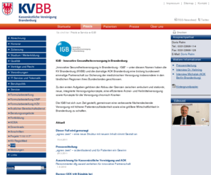 igib.info: - Kassenärztliche Vereinigung Brandenburg
IGiB - Innovative Gesundheitsversorgung in Brandenburg 