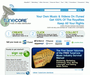 tunecore.com: TuneCore : Digital Music Distribution – Sell Your Music Online
As a digital music distribution service, you're able to sell music online with a few simple steps. Getting your music online has never been easier at Tunecore!