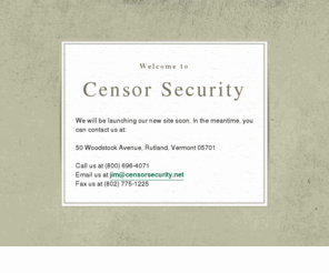 censorsecurity.net: Censor Security
Future home of the Censor Security web site