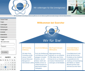 exercitor.info: Exercitor - SAP, Linux, Programmierung, CMS, Cross Media Desing - Wir vollbringen f?r Sie Unm?gliches!
Willkommen bei Exercitor