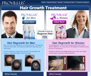 hairlossdefeated.com: Provillus Hair FDA Approved Regrowth Treatment For Men & Women
Provillus hair loss treatment contains the only ingredient approved by the FDA to re-grow your hair for Men & Women.