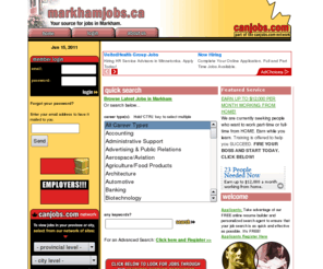 markhamjobs.ca: markhamjobs.ca: Markham Jobs & Employment (Ontario)
Your Employment Search Network .  Find thousands of great jobs and employment information for Markham.  Post your resume online for free.  Employers can post job openings and search our vast resume database full of applicant information.
