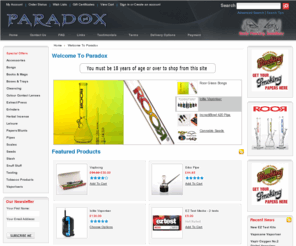 paradox.co.uk: Welcome To Paradox
Paradox are an Online Head Shop - We offer an easy, no fuss ordering process, supplying an extensive range of cannabis seeds, digital scales, vaporisers and more quality smoking products and accessories. Secure worldwide shipping of bongs, pipes, papers, cannabis seeds. 