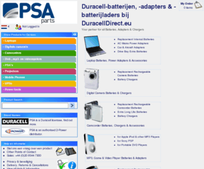 psaparts.nl: Batterijen Adapters Laders Accessoires voor Laptops Notebooks Camcorders Digitale Camera's PDA's SmartPhones MP3- DVD- Videospelers - Duracell Direct .eu
Duracell-batterijen, -adapters en -batterijladers voor Laptops Notebooks Camcorders Digitale Camera's PDA's SmartPhones MP3- DVD- Video-spelers