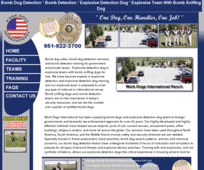 bombdogdetection.com: Bomb dog sales bomb detection services
Bomb dog sales, bomb dog detection services, and bomb detection training for government and private sector.  Explosive detection dog or explosive teams with bomb sniffing dog for hire.