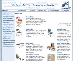 mobiletable.com: HMC Display - Mobile and Folding Tables and Chairs & More...
HMC Display offers a complete line of folding chairs and stackable chairs, folding tables, classroom chairs,mobile cabinets, bookcases, and transportation equipment like table carts and chair trucks.
 