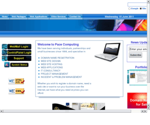 pace-computing.com: PACE COMPUTING Web design Web hosting IT Consultancy web site
Domain name registration, web site hosting & web site design plus IT Consultancy