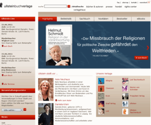 ullsteinbuchverlage.net: Willkommen bei den Ullstein Buchverlagen
Internetangebot der Ullstein Buchverlage GmbH Friedrichstraße 126, 10117 Berlin