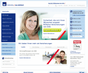 axa-leben.com: Versicherungen von AXA: Kfz-Versicherungen und viel mehr bei AXA
Versicherungen und Finanzdienstleistungen sind die Schwerpunkte von AXA. G