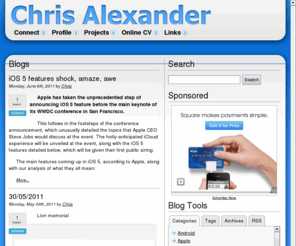 chris-alexander.co.uk: Chris Alexander
The homepage of Chris Alexander, featuring blogs, projects and items of interest