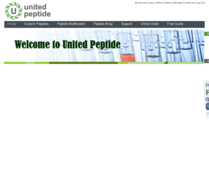 custompeptidesynthesis.net: Peptide Synthesis - United Peptide - Special Discount 30% off
Peptides,Peptide Synthesis: Special Discount 30% off. We offer the following service: custom peptide synthesis, peptide synthesis, synthesizers, GMP peptides, bulk peptides, peptide software, gene synthesis, complex oligos, cloning and expression, Polyclonal, Monoclonal.