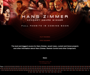 hans-zimmer.ch: Hans Zimmer - www.hans-zimmer.ch - official fansite
The official fansite of Hans Zimmer: Movie Composer from Hollywood on MediaVentures (Remote Control) - Die ultimative Fan-Site zu Hans Zimmer, einer der weltbesten und meist gefragtesten Film-Komponisten zusammen mit Klaus Badelt, Steve Jablonsky, Trevor Rabin, Mark Mancina, Harry Gregson Williams, John Powell, James Newton Howard und vielen anderen. Wir danken Ihnen für Ihren Besuch auf unserer Website zu Hans Zimmer