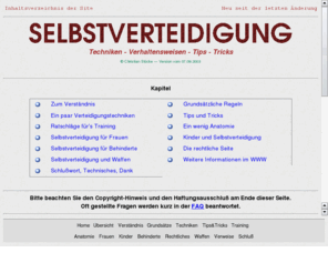 stuecke.org: Selbstverteidigung
Selbstverteidigung: Techniken, Verhaltensweisen, Tips und Tricks