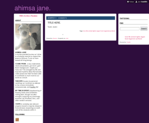 ahimsajane.com: ahimsa jane.
