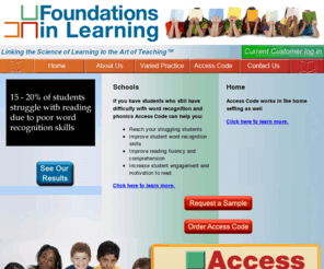 variedpracticereading.org: Foundations in Learning
Foundations in Learning is a provider of scientifically based intervention solutions for elementary and middle school age students. Our researchers and program developers have decades of experience in creating, testing, and providing schools with effective programs to meet the individual needs of their students.