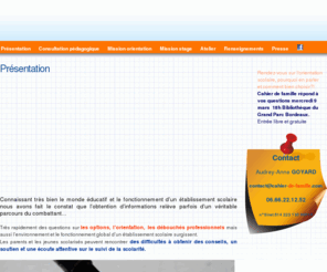 cahier-de-famille.com: Orientation scolaire bordeaux - conseils éducatifs - suivi scolaire
Cahier de famille, conseils éducatif et suivi scolaire. Répondre au mieux aux interrogations mais aussi aux angoisses qui apparaissent tout au long du parcours scolaire.