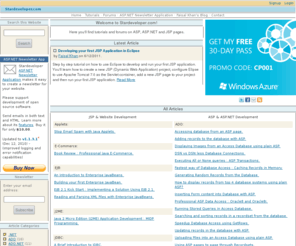 stardeveloper.org: Tutorials on ASP, ASP.NET and JSP.
Here you'll find articles, tutorials and forums on ASP, ASP.NET and JSP pages.