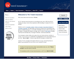 tic-agencies.com: TIC Travel Insurance Coordinators Ltd. - Welcome to TIC Travel Insurance
TIC Travel Insurance Coordinators Ltd. provides affordable coverage for Canadian travellers and visitors to Canada.