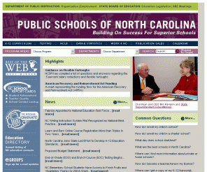 ncpublicschools.org: North Carolina Public Schools
The North Carolina Department of Public Instruction implements the State's public school laws and State Board of Education's policies governing pre-kindergarten through 12th grade public education.