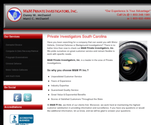 anthonycraft.org: Private Investigators South Carolina, M&M Private Investigators
Danny McDaniel, Daniel McDaniel, Danny M. McDaniel, D. McDaniel, Marci McDaniel, Marci A. McDaniel, M. McDaniel, Josh Green, Joshua Green, M M Private Investigators, M-M Private Investigators, M&M Private Investigators, M & M Private Investigators, MM Private Investigators, Investigation, Surveillance, Discovery, Monitoring, Background, Background Check, Criminal Investigation, Divorce, Marriage, Private Eye, PI, P.I., Private Investigation, Private Investigators, Snooping, Watching, Searches, History Check, Information, Squabbles, Lawsuit, Lost Relative, Find Family, Lost Family, Find Relative