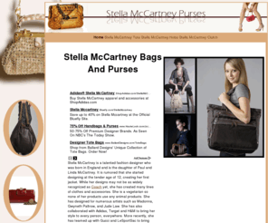 stellabags.net: Buy beautiful Stella McCartney Bags And Purses
You need to buy great Stella McCartney Purses. You can get a Hobo, Tote, or Bag. 