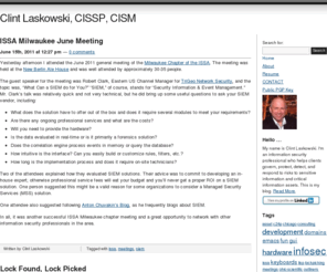 blackhatsystems.com: Clint Laskowski, CISSP, CISM
Information security and more…