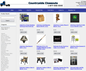 countryside-closeouts.com: Countryside Closeouts - Welcome
 Closeouts, liquidations, overstocks, surplus: Supplying closeout, liquidation, overstock and surplus items far below wholesale. 