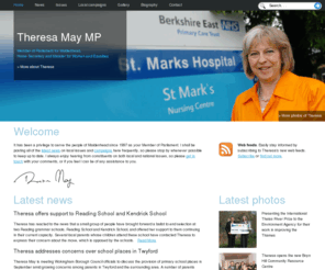 tmay.co.uk: Theresa May MP
Official site of the MP for Maidenhead, Home Secretary and Minister for Women and Equalities. Includes a biography, press releases, local campaigns and photo gallery.