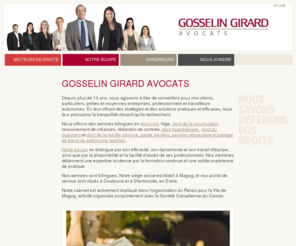 gosselingirard.com: Divorce Sherbrooke Magog,Gosselin Girard Avocats, pension alimentaire, garde d'enfant, partage de biens
Gosselin Girard avocats situé à Magog, Coaticook et Sherbrooke en droit civil, familial et droit de la construction. Ils plaident des causes de divorce, garde d'enfant, pension alimentaire, avocats Magog, avocates Sherbrooke