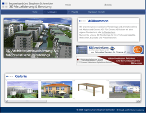 ingenieurbuero-stephen-schneider.de: Ingenieurbüro Dipl.-Ing.(FH) Stephen Schneider 3D-Modelle und Architekturvisualierung
3D Visualisierung, Animation, CAD-Modelle für Architektur, Bau, Produktdesign, Interieurdesign mit Nemetschek Allplan, Cinema 4D in Regensburg, Amberg, Oberpfalz, Bayern und Deutschland
