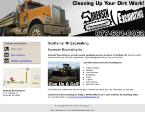 sorensenexcavating.com: Excavating Scottville, MI - Sorensen Excavating Inc
Sorensen Excavating Inc provides quality excavating services to clients in Scottville, MI. Call 877-691-0462 for details.