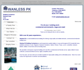 builders-bodmin.co.uk: Builders: Building Contractors Looe: Wanless PK Ltd - serving Looe, Kingsand, Cawsand, Downderry, Seaton, Polruan, Fowey, Lerryn, Lostwithiel, Liskeard, Bodmin, Saltash, St.Germans
Wanless PK Building Contractors are well respected as quality builders in Looe and throughout SE Cornwall with many satisfied customers in Looe, Kingsand, Cawsand, Downderry, Seaton, Polruan, Fowey, Lerryn, Lostwithiel, Liskeard, Bodmin, Saltash, St.Germans and surrounding areas. Over the years, we have built up an enviable reputation for high quality building work at affordable prices - Most of our work comes from high levels of customer recommendations...   We offer free initial site surveys and free no obligation local quotations throughout the Cornwall area. 