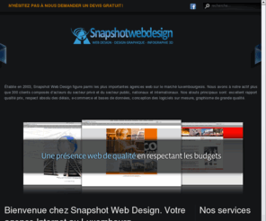 snapshotwebdesign.com: Snapshot Web Design
Des formules adaptées à vos besoins de présence sur la Toile. N'hésitez pas à nous contacter. Création de votre site en PHP, HTML, CSS, MySQL, hébergement, référencement et maintenance.