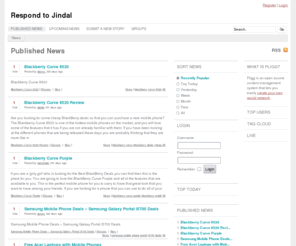 jindalisgood.com: Respond to Jindal - Your Source for Social News and Networking
Pligg is an open source content management system that lets you easily <a href='http://www.pligg.com'> create your own social network</a> .