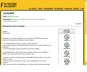 netret.com: NSDS bvba (NetSolutions & Data Security bvba)
NSDS bvba is een full-service web development en advies bureau dat marketing gerichte oplossingen levert gebaseerd op internet technologie en 'new media': plasmaschermen, kiosk, sms, multimedia, cdrom, streaming media, direct mail,...