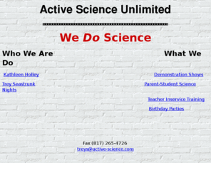 active-science.com: Active Science Unlimited
The homepage of Active Science Unlimited