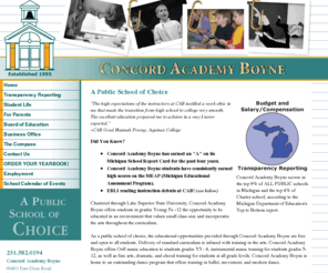 concordacademyboyne.com: Concord Academy A public school of choice Boyne City Michigan
A public school of choice in Boyne City Michigan, Concord Academy is an excellent educational option for schooling k - 12 in northern Michigan. Concord Academy Boyne values small class size and incorporates the arts throughout the educational curriculum.