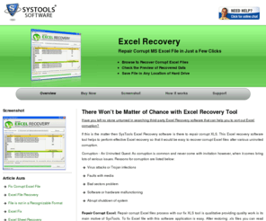 excelrecoverytool.com: Excel Recovery Tool to Recover Corrupt Excel File » Repair Excel Files & Fix Corrupt XLS
Excel Recovery Tool to recover & repair corrupt excel file or restore damaged xls files of MS Excel 95, 97, 2000, 2002 & 2003. Recover Excel Worksheets & restore corrupt excel files with Excel Recovery Tool. Recover texts, charts, hyperlinks, formulas, images, formatting from corrupt XLS file easily excel file recovery tool & excel file repair tool. Repair & open corrupt XLS file with Excel File Reader tool. Repair excel spreadsheets, repair corrupt xls, recover excel file, fix corrupt excel files instantly with Excel Recovery Tool. Try & get Excel file restore tool & MS Excel repair tool to repair corrupt MS Excel worksheets.