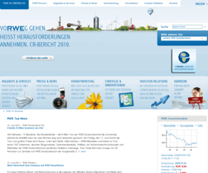 rwe-ahr-strom.biz: RWE AG - Strom. Gas. Wasser. Dienstleistungen.
RWE bietet Energie. Kerngeschäfte sind Strom, Gas, Wasser, Wärme, Anlagen, Netze, Services, Festbrennstoffe und Öl. 