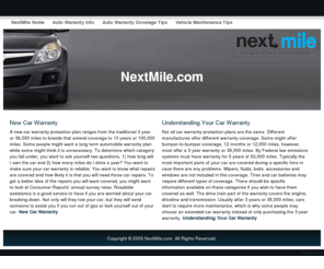 mynextmiles.com: NextMile.com - Used Vehicle Extended Warranties
NextMile.com - Used Vehicle Extended Warranties - Get helpful tips on new & used vehicle warranties.