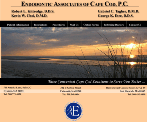 endodonticcapecod.com: Endodontics Cape Cod | Root Canals | Hyannis, MA | Falmouth, MA | East Harwich, MA
Description: Endodontic Associates of Cape Cod, P.C. provide endodontics, root canal treatment, endodontic retreatment, traumatic injury treatment & cracked teeth treatment in Hyannis, MA, Falmouth, MA and East Harwich, MA.