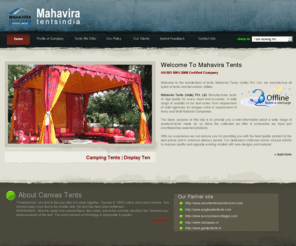 mahaviratents.com: Mahavira Tents (I) Pvt. Ltd. leading Tents manufacturers and exporters in india
Tents, Indian traditional tents, fire/flame retardant/proof tents, navrattan tents, pole tents, camping tents, relief tents, large/big marquees, cupola, muhgal tents, round tents, square tents, rectangle tents, hand printed tents, wood block printed tents, white /colored canvas tents, double fly tents, natural white tents, cloth tents, canvas tents,rajsthani tents, jaipuri tents, jodhpuri tents, bedouin tents, swiss cottage tents, raj tents, mugul tents, gazebo tents, frame tents, party tents, wedding tents, event tents, gadern tents, lawn tents, past tents, history tents, luxury tents, luxurious tents, shamianas and related items are manufactured and supplied by Mahavira Tents, Delhi City, India.