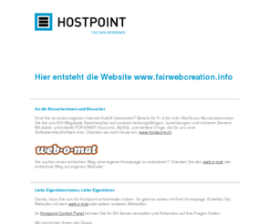 fairwebcreation.info: Hostpoint - The Data Residence
