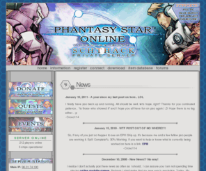 schtserv.com: SCHTHACK Phantasy Star Online - A Private Server
A free Phantasy Star Online private server. Supports PSO PC, Dreamcast version 2, Gamecube and Blue Burst.