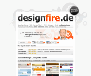 designfire.de: designfire.de - we make design - Ihr Webdesigner in Karlsruhe
Web- / Printdesign, das überzeugt. Schlicht und elegant oder vielfältig und innovativ. Effiziente und moderne Technik. Individuell nach Ihren Wünschen angepasst. Kostengünstig und dennoch keine Abstriche bei der Qualität. Das ist ))designfire.de - we make design!