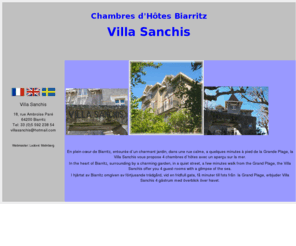 villa-sanchis.com: chambre d'hote Biarritz, Villa Sanchis, bed and breakfast Biarritz, B&B Biarritz - Aquitaine - Pays Basque
Chambres d'hôtes Biarritz Villa Sanchis