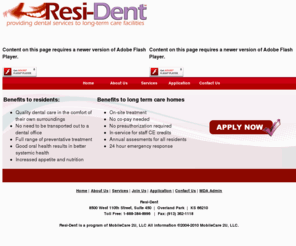 hallmarkdentalcare.com: Dental care | long term care facilities | Resi-dent
Resi-Dent provides quality dental care to residents of long-term care facilities.