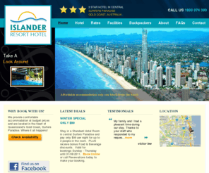 islander.com.au: Islander Resort Hotel in the centre of Surfers Paradise
Islander Resort Hotel Surfers Paradise is the ideal choice for central, affordable accommodation on the Gold Coast, just minutes from the beach and Cavill Avenue.