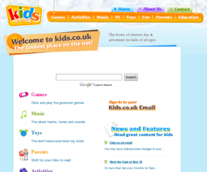 kid.co.uk: KIDS.co.uk | Find links to kids games, toys, education, music, activities, TV and more!
Find links to all the best and safest web sites for kids including games, activities, toys, education, music, TV, and more!