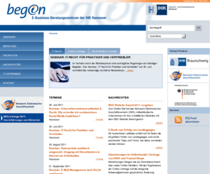 begin.de: Startseite - E-Business-Beratungszentrum der IHK Hannover - begin
begin bietet E-Business-Beratung, Seminare und Checklisten für Unternehmen sowie eine niedersachsenweite IT-Dienstleisterdatenbank.